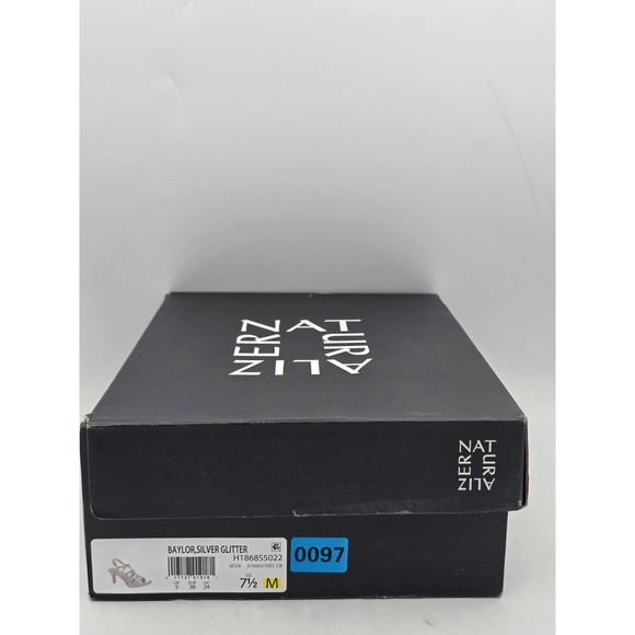 Naturalizer Women's Baylor Dress Sandal Silver Glitter Heels - Sz 7.5 Good - Picture 2 of 13